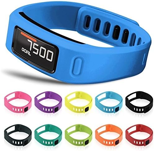 RCW Set of 10 Colorful Replacement Fitness Wrist Bands for Garmin Vivofit With Clasps - Fitness Bracelet (Small )