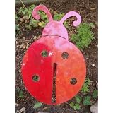 Lady Bug Lawn Ornament, Red Transluscent