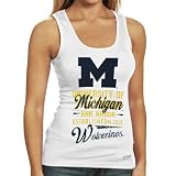 Michigan Wolverines Ladies White Boy Beater Tank Top
