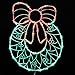 Vickerman Lighted LED Wreath with Bow Christmas Window Silhouette Decoration, 17