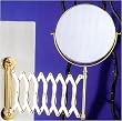 Wall Mount Extension Mirror 5X to 1X in Gold