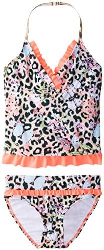 Jantzen Big Girls' 2 Piece Floral Leopard Tankini, Print, 16