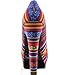 Women's Multi Color Tribal Stripes Round Platform Chunky High Heel Pump Fashion Shoes