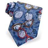 Men's Optometrist Extra Long Silk Tie by RM Style in Gray