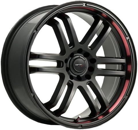 Drifz Wheels Fx Carbon Black With Red Racing Stripe 15x6.5 5x100 5x114.3 42 Offset 73 Hub