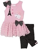 510aeIMAFxL. SL160  casual clothing|Bonnie Baby Poodle Applique On Drop Waist Ruffle Top To Capri Pant, Pink, 18 Months