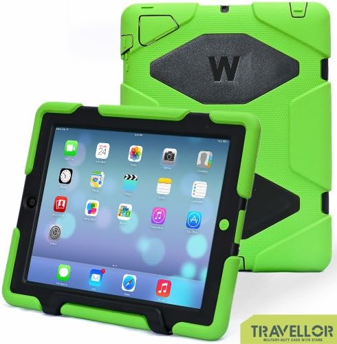 iPad case, TRAVELLOR [Earthquake Series] superior protection shockproof and dustproof anti-rain for iPad2 / iPad3 / iPad4. (green/black)