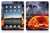 Bundle Monster Vinyl Skin Case Cover Art Decal Sticker Protector Accessories for Apple Ipad (1st Generation) Tablet 16gb, 32gb, 64gb Wifi or 3G - Flame Race Car