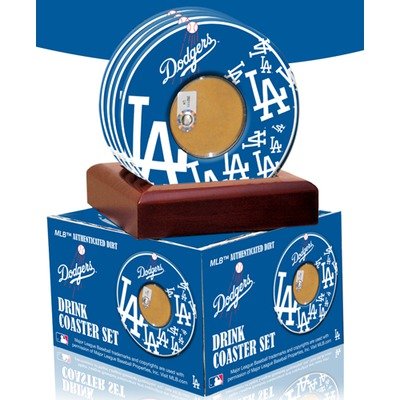 Los Angeles Dodgers Coasters with Game Used Dirt (Set of 4)
