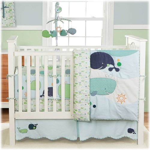 Migi Little Whale 4 Piece Crib Bedding Set by Bananafish