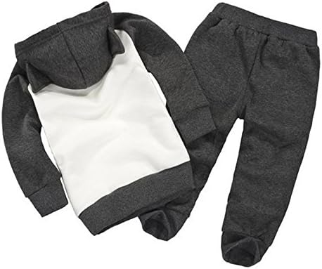 2015 New Autumn Winter Boy Set Thermal Batman Children Tracksuit Kids Clothing Suit Boys and Girls Hoodie and Coat+trousers (100cm, gray)