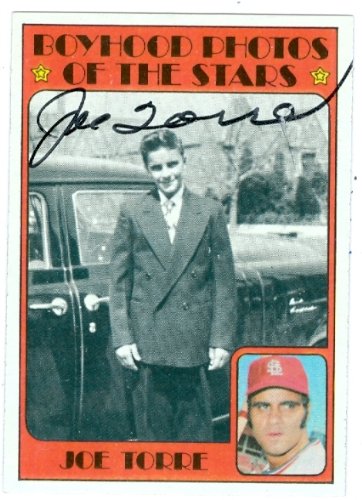 Joe Torre Autographed/Hand Signed baseball card (St Louis Cardinals) 1972 Topps Boyhood Photos of th