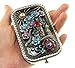 Ivenf Antique Pewter Castle & Flower Square Vintage Compact Purse Mirror
