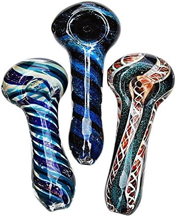 Double Marble Latticino and Dichro Color Changing Silver Fumed Glass Spoon Incense Burner/Holder