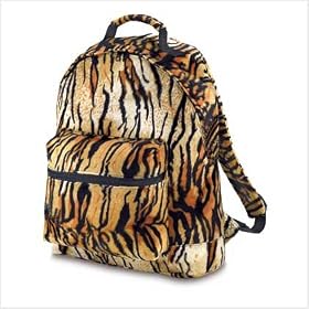 TIGER Print BOOKBAG PLUSH BACKPACK SCHOOL BOOK BAG