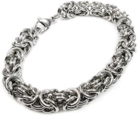 Stainless Steel Round Byzantine Chain Bracelet 8mm