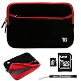 Buy Red Trim Black Slim Protective Soft Neoprene Cover Carrying Case Sleeve with Extra Pocket // Airport Check-Point-Friendly // For Acer Aspire One ZG8 Netbook Notebook 10.1 Inch Screen + Includes a Slim Wireless Bluetooth Keyboard at amazon.com
