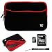 Red Trim Black Slim Protective Soft Neoprene Cover Carrying Case Sleeve with Extra Pocket // Airport Check-Point-Friendly // For Dell Inspiron Duo 1090 Netbook Notebook 10.1 Inch Screen + Includes a Slim Wireless Bluetooth Keyboard