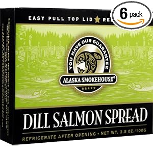 Alaska Smokehouse Dill Salmon Spread Totem Design, 3.5 Ounce Boxes (Pack of 6) by Alaska Smokehouse