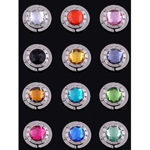 12PCS Folding Section Diamond Handbag Purse Hook Hanger Holder 12PCS Folding Section Diamond Handbag Purse Hook Hanger Holder