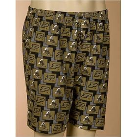 Purdue Boilermakers Black Pattern 2 Boxer Shorts