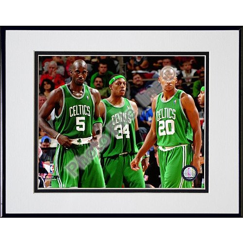 Photo File Boston Celtics Kevin Garnett, Paul Pierce, Ray Allen Framed and Matted Photo