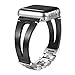 Secbolt Leather Bands Compatible Apple Watch Band Series 4 40mm, Series 3/2/1 38mm, Handmade Vintage Leather Bracelet, Hollowed Black