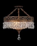 Bath - Distressed Antique Bronze with Clear Cut Crystals Finish : Etched Glass