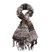 Classy Soft Brown Zig Zag Fringe Scarf