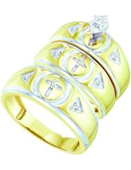 0.16CT CENTER MARQUISE DIAMOND TRIO SET