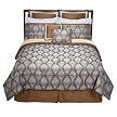 Waves 8 Pc Bed Set - Blue/ Brown (Queen)