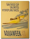 1967 Aquaweek Hydroplane Boat Racing Poster Print