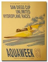 1967 Aquaweek Hydroplane Boat Racing Poster Print