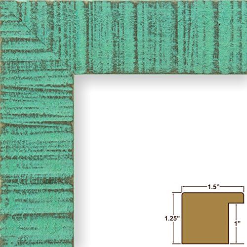 Craig Frames 150010 11 by 17-Inch Picture Frame, Solid Wood, Rustic Finish, 1.5-Inch Wide, Teal Blue
