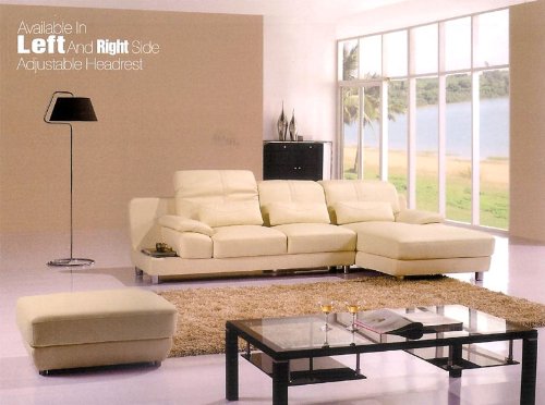 3pc Modern Sectional Leather Sofa Set #AM-L261-IV 