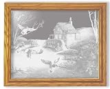 Decorative Framed Mirror Wall Decor With Mallard Duck Etched Mirror - Mallard Duck Decor - Unique Mallard Duck Gift Ideas - Ready To Hang - 23'' w x 19'' h