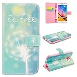 UNEXTATI Galaxy S6 用 ケース PU レザー 手帳型ケース カバー 液晶保護 カード収納 スタンド機能 Samsung Galaxy S6 対応 (ブルー #1)