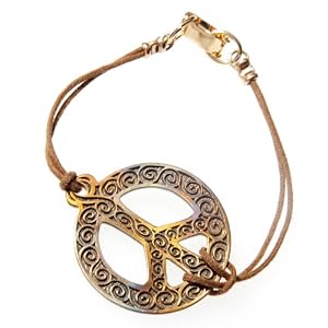 Filigree Iridescent Peace Sign Bracelet
