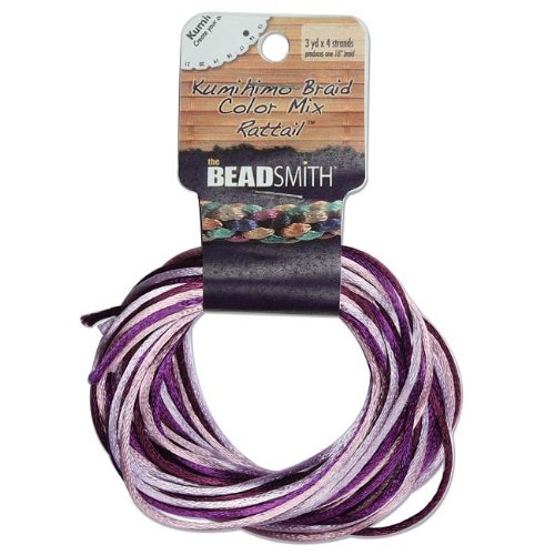 2mm Satin Rattail Braiding Cord Lilac 6 Yards 