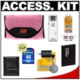 MADE Always On Wrap-Up Compact Digital Camera Case (Pink) + NP-20 Battery + 4GB SDHC Card + Cleaning Kit for Casio Exilim EX-Z60, EX-Z70, EX-S500, EX-S600, EX-S770, EX-S880, EX-Z75 & EX-Z77 Digital Cameras