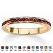 PalmBeach Jewelry Birthstone 14k Gold-plated Eternity Ring- January- Simulated Garnet