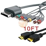 10FT High Speed HDMI Cable 1080P + Premium HD Component Cable For Xbox 360
