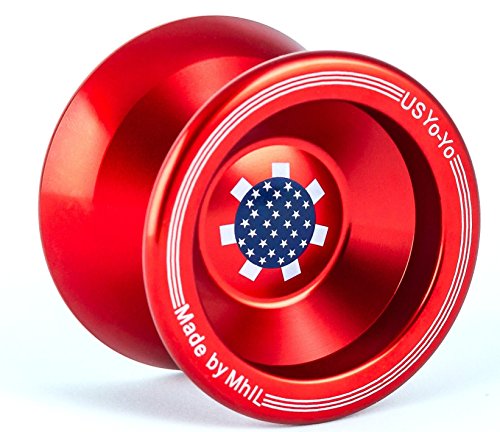 US Yo-Yo - Professional Yo-Yo by MhIL - Yoyo Toy Made of Alloy Aluminum Red for Tricks for Intermediate to Advance YoYo Players 3 Strings + Glove Included a non-responsive Yo-Yo