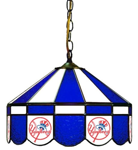 Imperial New York Yankees Licensed 16-Inch Diameter Stained Glass Pub Light