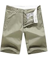 RUAYE Men's Cotton Slim-Fit Flat-Front Short