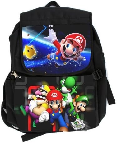 Nintendo Super Mario Bros Wii Large School Backpack Bag Anime Bookbag Kids Black Full Size by Colorful Sunshine