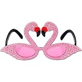Glittered Flamingo Fanci-Frames Party Accessory (1 count) (1/Pkg)