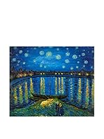 Arte Dal Mondo Pintura al Óleo sobre Linezo Van Gogh Notte Stellata Sulla Rhona