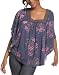 Rampage Juniors' Peasant Top With Batwing Sleeves