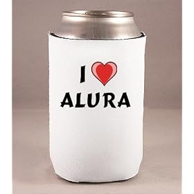 Custom Beverage Can / Bottle Cover (Coolie) with I Love Alura